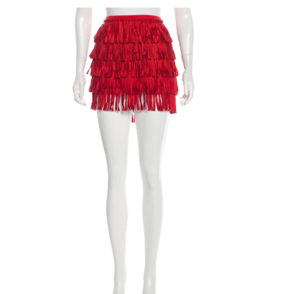 CALYPSO Silk Fringe Skirt w/ Tags